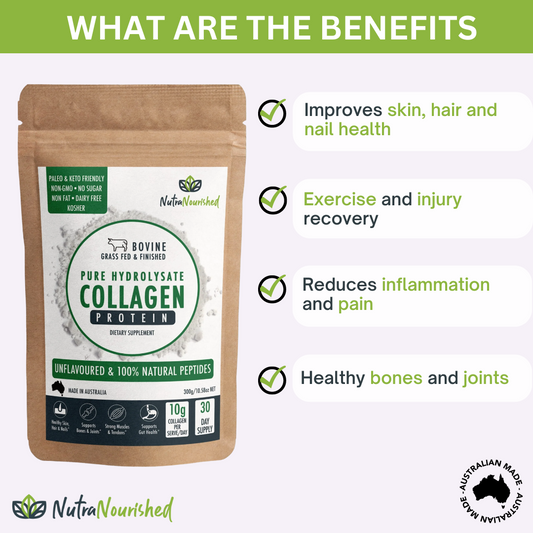 Collagen Peptides Powder Tasteless & Unflavoured - 300g | Nutra Nourished