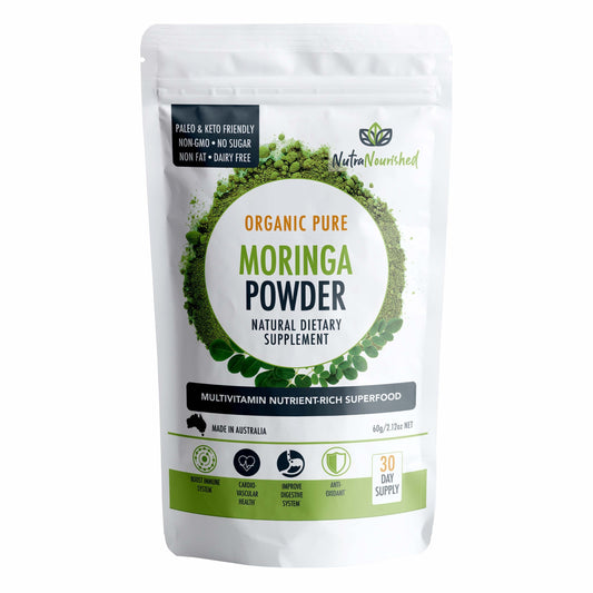 Organic Pure Moringa Leaf Powder 60g | Superfood Nutra Nourished