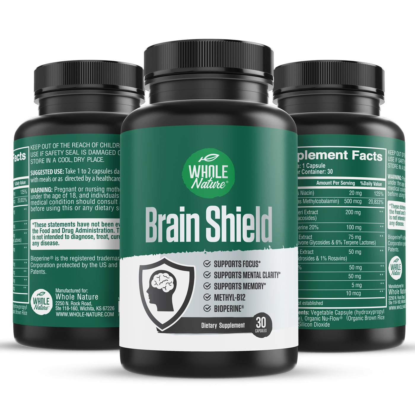 Whole Nature Brain Nootropic Supplement