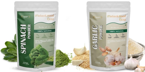 Combo of Spinach Leaves Powder & Garlic Powder
